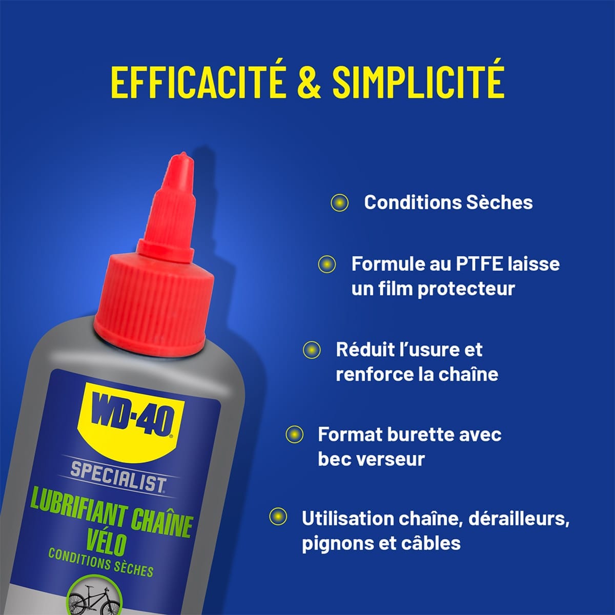 Lubrifiant Chaîne WD-40 SPECIALIST Conditions Sèches (100 ml)