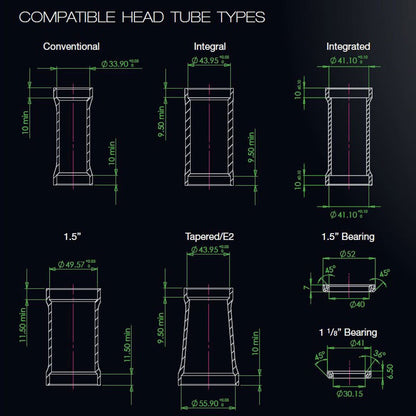Cuvette Haute pour Jeu de Direction Semi-Intégré HOPE PICK'N'MIX 1,5" ZS56 Noir