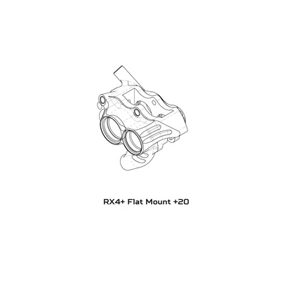 Etrier de Frein HOPE RX4+ SL  FM 34mm (+20) 4 Pistons Minéral Rouge