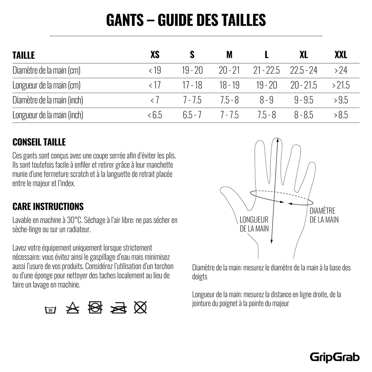 Gants Courts GRIPGRAB PRORIDE RC MAX Blanc