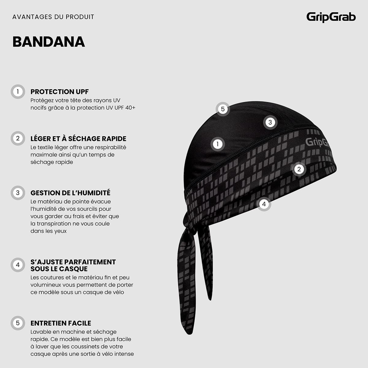 Bandana GRIPGRAB Noir