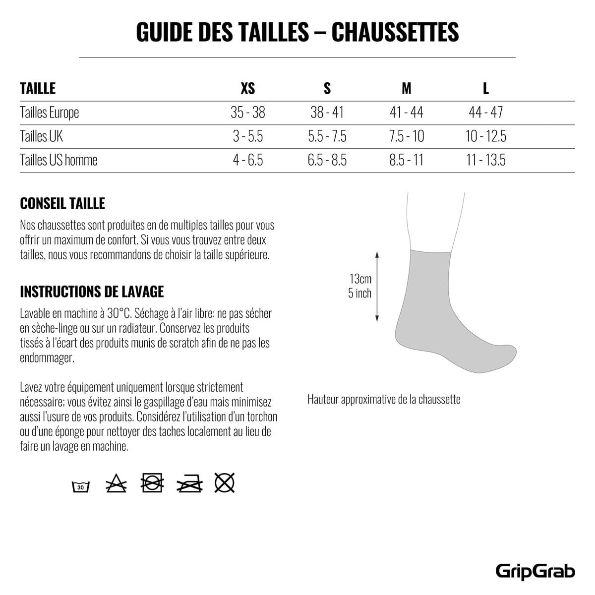 Chaussettes GRIPGRAB REGULAR CUT SUMMER Noir