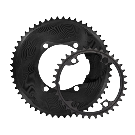 Paire de Plateaux 12V ALUGEAR AERO 110 BCD pour Shimano Noir