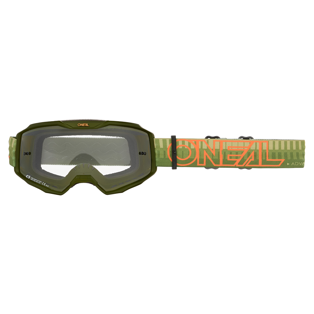 Maska O'NEAL B-10 STRIPED Green/Orange Clear Shield