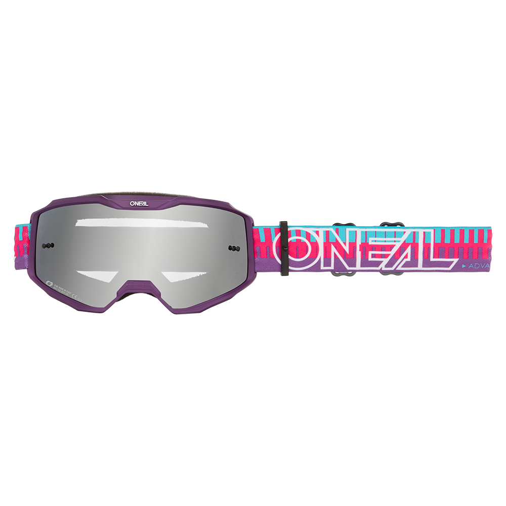 Maska O'NEAL B-10 STRIPED Pink/Violet Silver Mirror Goggle