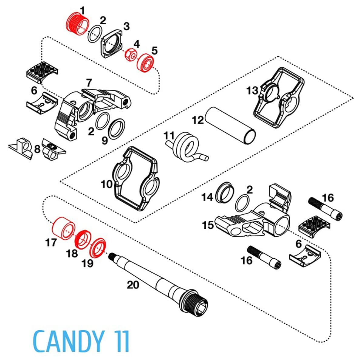 Kit de Reconditionnement pour Pédales CRANKBROTHERS EGGBEATER / CANDY 11 #16229