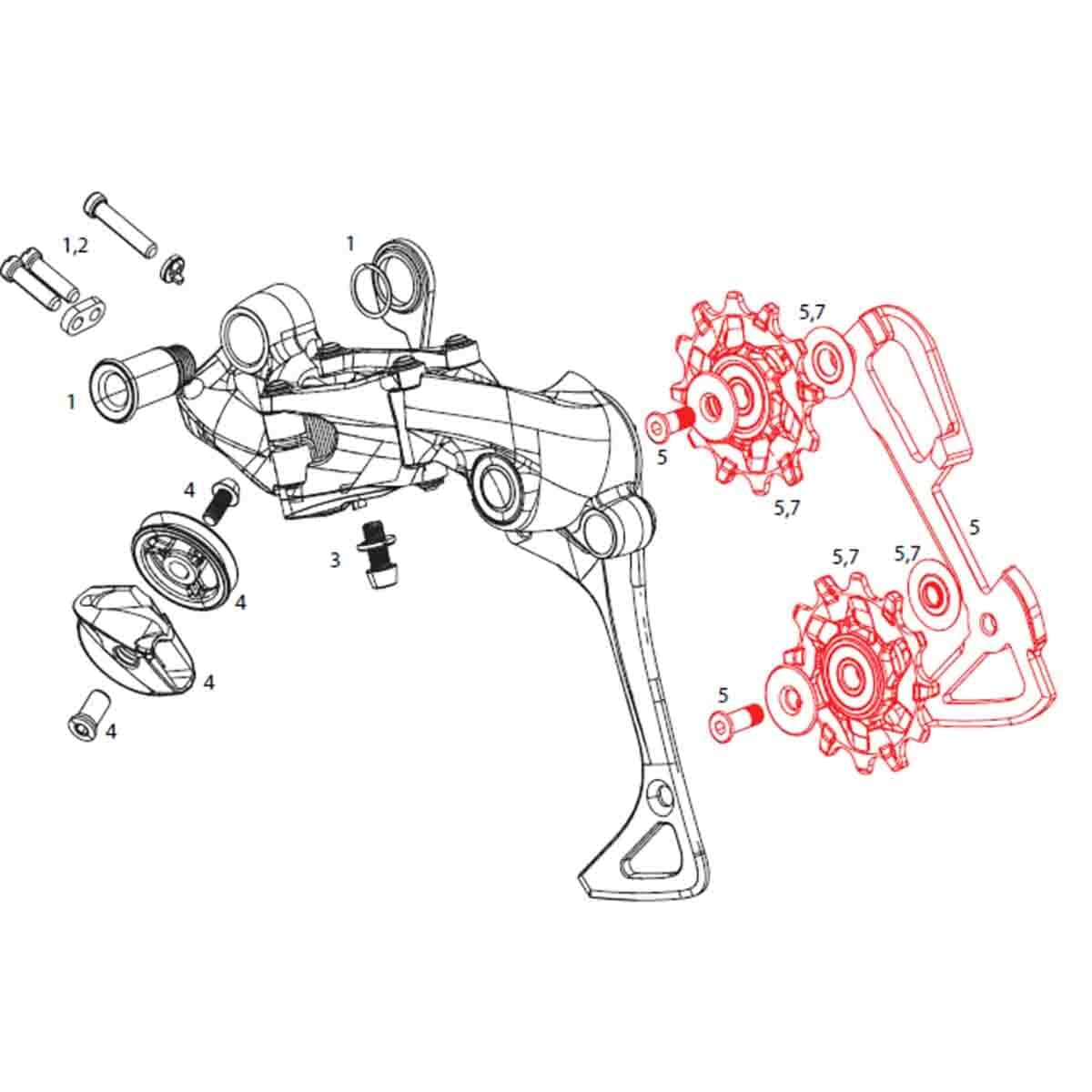 Kit Galets et Cage Intérieure pour Dérailleur 1x11V SRAM XX1 X-SYNC #11.7518.017.000