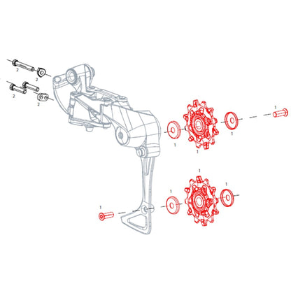 Galets de Dérailleur Arrière 11V SRAM APEX 1 / NX (x2)