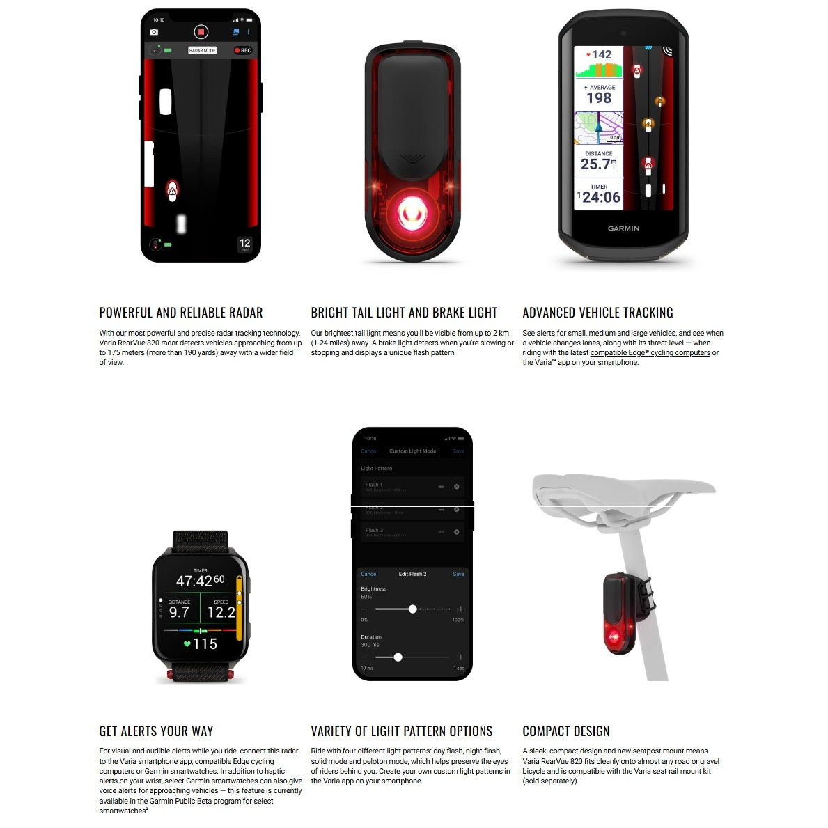 Zadní osvětlení GARMIN VARIA REARVUE 820