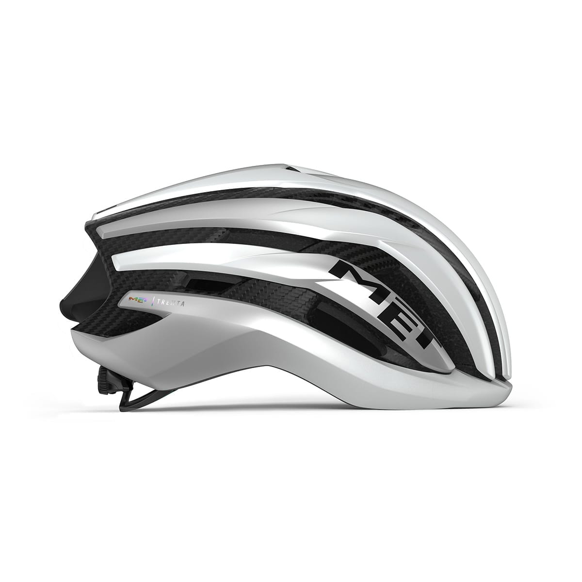 Casque Route MET TRENTA 3K CARBON MIPS Blanc Argent Mat