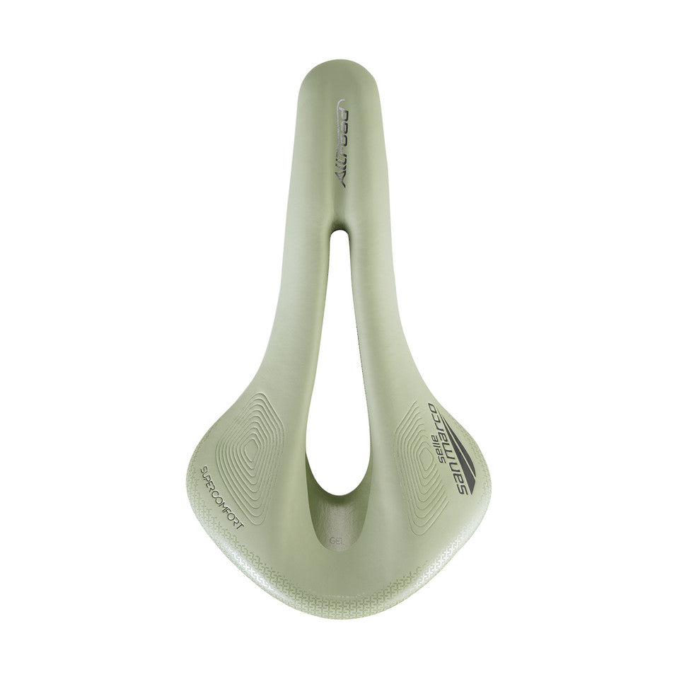 Selle SAN MARCO ALLROAD SUPERCONFORT OPEN-FIT RACING L3 Largeur 146mm Rails Acier Xsilite Beige