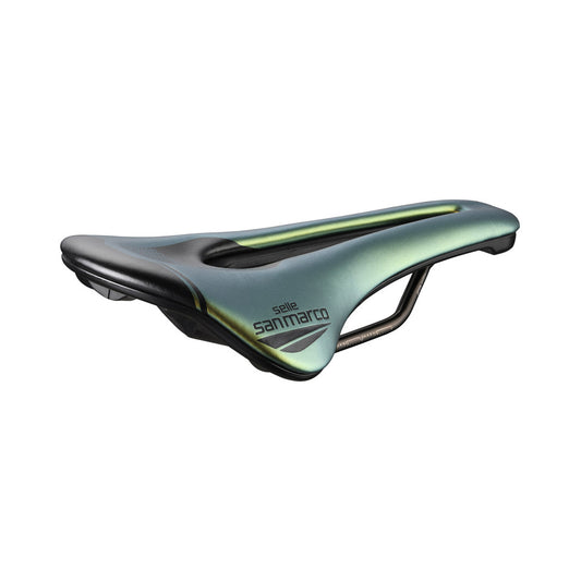 Selle SAN MARCO SHORTFIT 2.0 OPEN-FIT RACING L3 Largeur 155mm Rails Acier Xsilite Or