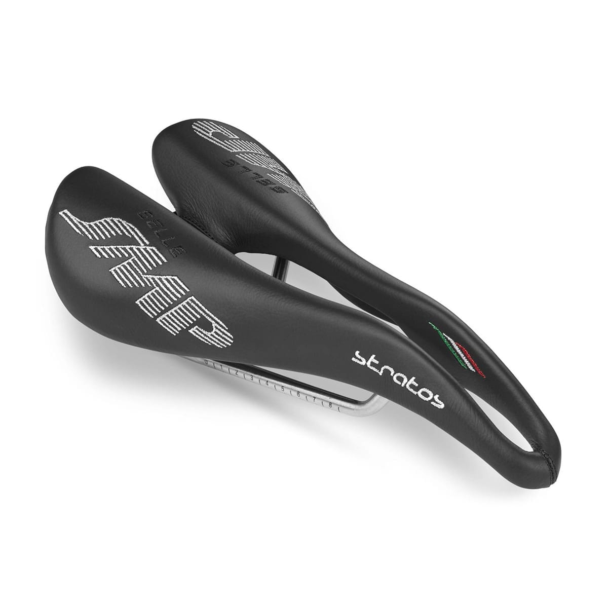 Selle SMP STRATOS Cuir Rails Inox Noir