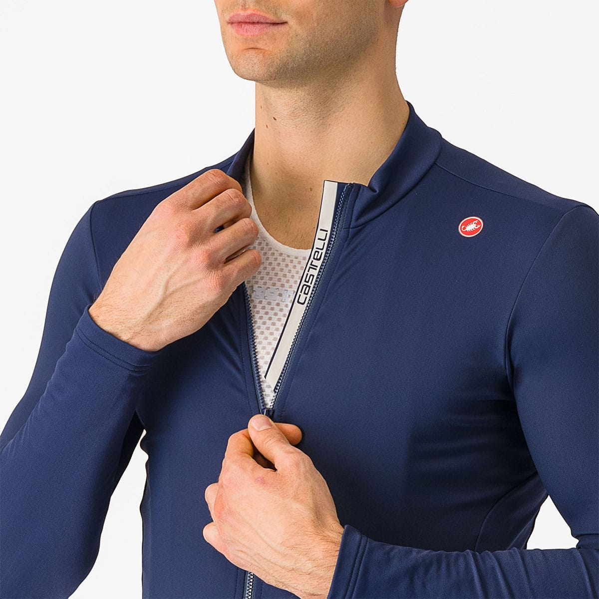 Maillot CASTELLI ESPRESSO THERMAL Manches Longues Bleu