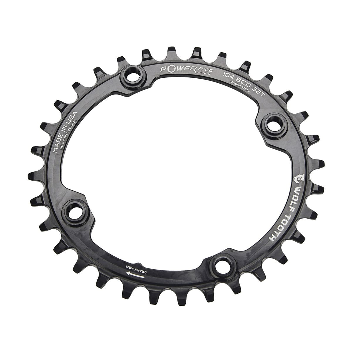 Plateau WOLF TOOTH 104 BCD ELLIPTICAL 9/10/11/12V 4 Trous 104mm Noir