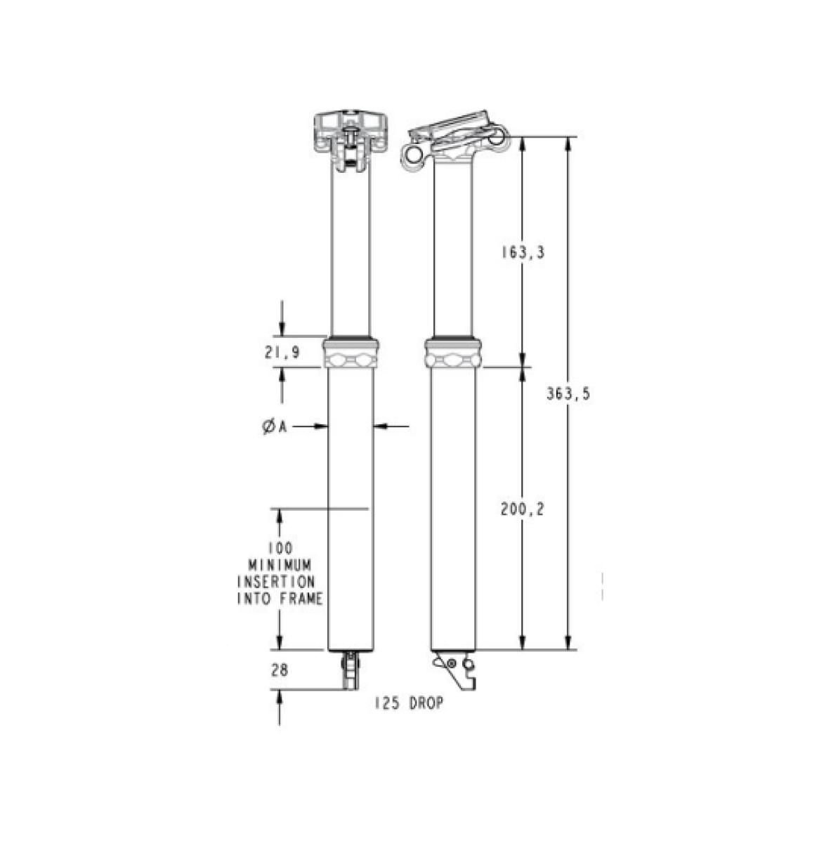 Tige de Selle Télescopique FOX RACING SHOX TRANSFER FACTORY 125mm