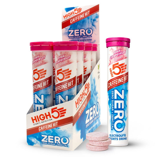 Boisson Anticrampe HIGH5 ZERO Caffeine Hit Tube de 20 Pastilles Pamplemousse rose