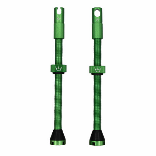 PEATY'S x Chris King MK2 Presta 80 mm bezdušové ventilky (x2) Zelené