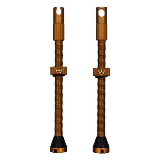 PEATY'S x Chris King MK2 Presta 80 mm bezdušové ventilky (x2) Bourbon