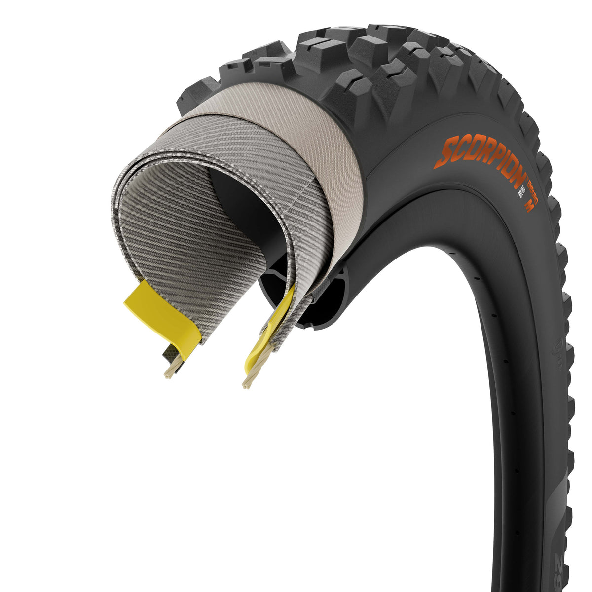 Pneu PIRELLI SCORPION ENDURO M COLOUR EDITION 29x2.40 HardWall Tubeless Ready Souple Noir/Orange