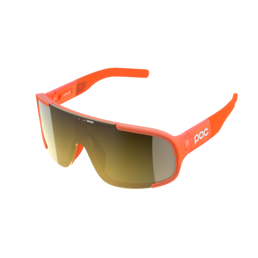 Lunettes POC ASPIRE MID Orange Fluo Translucide Verre Clarity Road Partly Sunny Gold