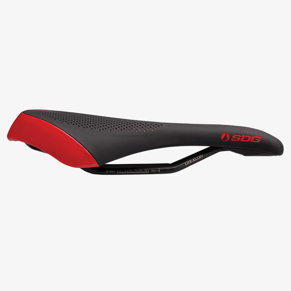 Selle SDG ALLURE V2 Femme Rails Lux-Alloy Noir/Rouge