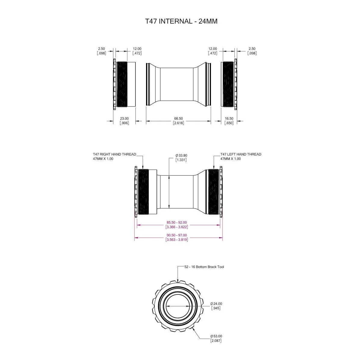 Kliky WOLFTOOTH T47 24mm Raw Silver