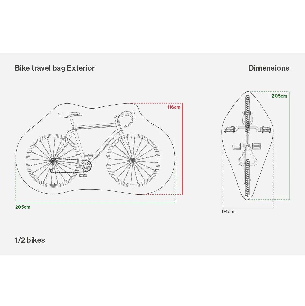 Housse de Protection pour Porte-Vélo BUDS CAR BIKE RACK AND RAIN COVER 1/2  Vélos