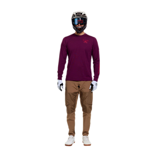 Koszulka z długim rękawem TROY LEE DESIGNS RUCKUS RIDE LOCKDOWN Sangria