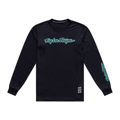 Maillot TROY LEE DESIGNS SKYLINE RIDE SIGNATURE Manches Longues Noir/Turquoise