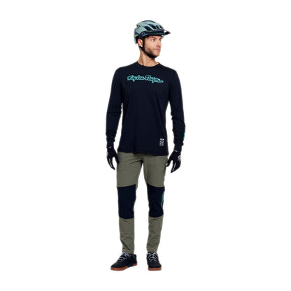 Maillot TROY LEE DESIGNS SKYLINE RIDE SIGNATURE Manches Longues Noir/Turquoise