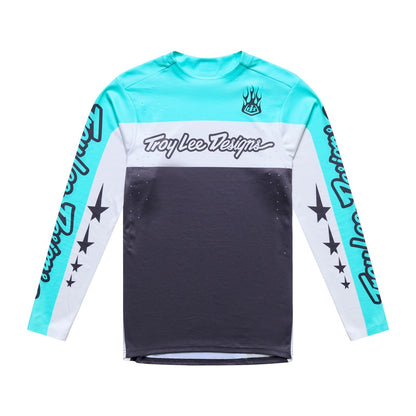 Maillot TROY LEE DESIGNS SPRINT PRO YO MOTO Manches Longues Noir/Bleu