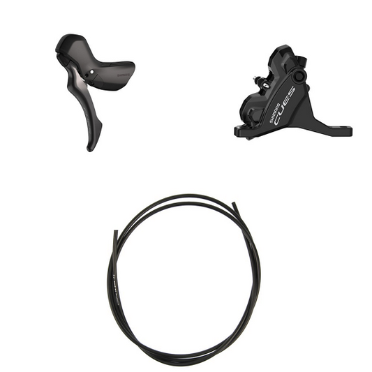 SHIMANO CUES U6030 Mono Flatmount Discless Lewa dźwignia i zacisk przedni