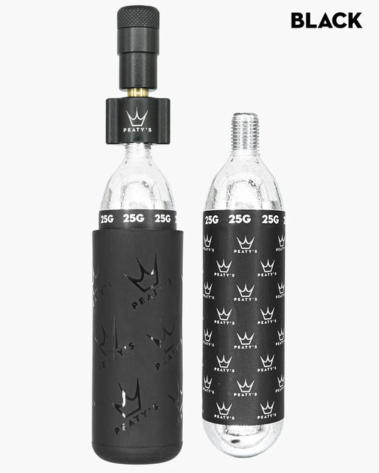 PEATY'S HOLESHOT ROAD/GRAVEL CO2 Percutor + 2 x 16 g CO2-patroner med gevind, sort