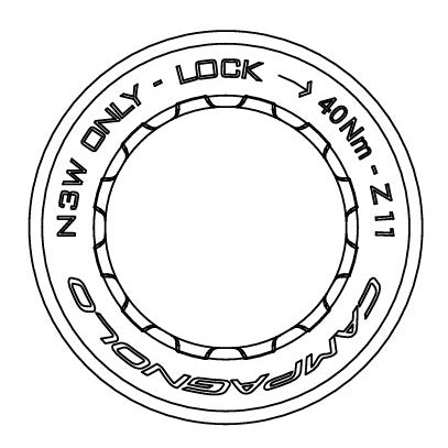 Ecrou de cassette 11/12V CAMPAGNOLO Départ 11 dents Z11 pour corps Campagnolo N3W
