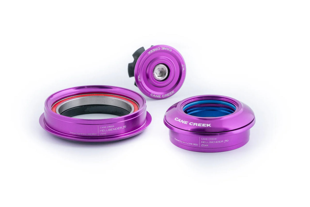 Jeu de Direction Semi-Intégré Conique CANE CREEK Hellbender 70 1"1/8-1.5" ZS44/ZS56 Violet