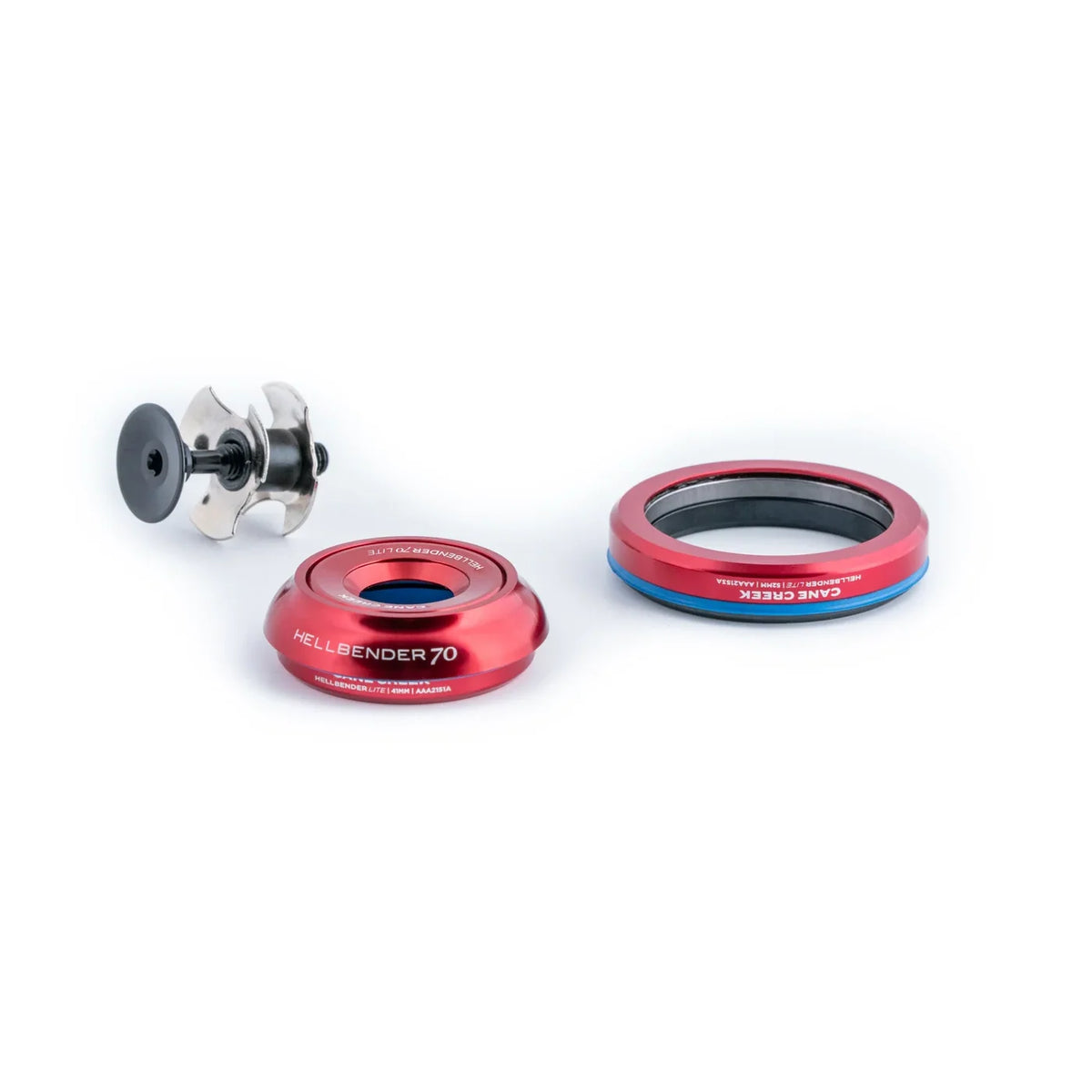 Jeu de Direction Intégré Conique CANE CREEK Hellbender 70 Lite 1"1/8-1.5" IS42/IS52 Rouge