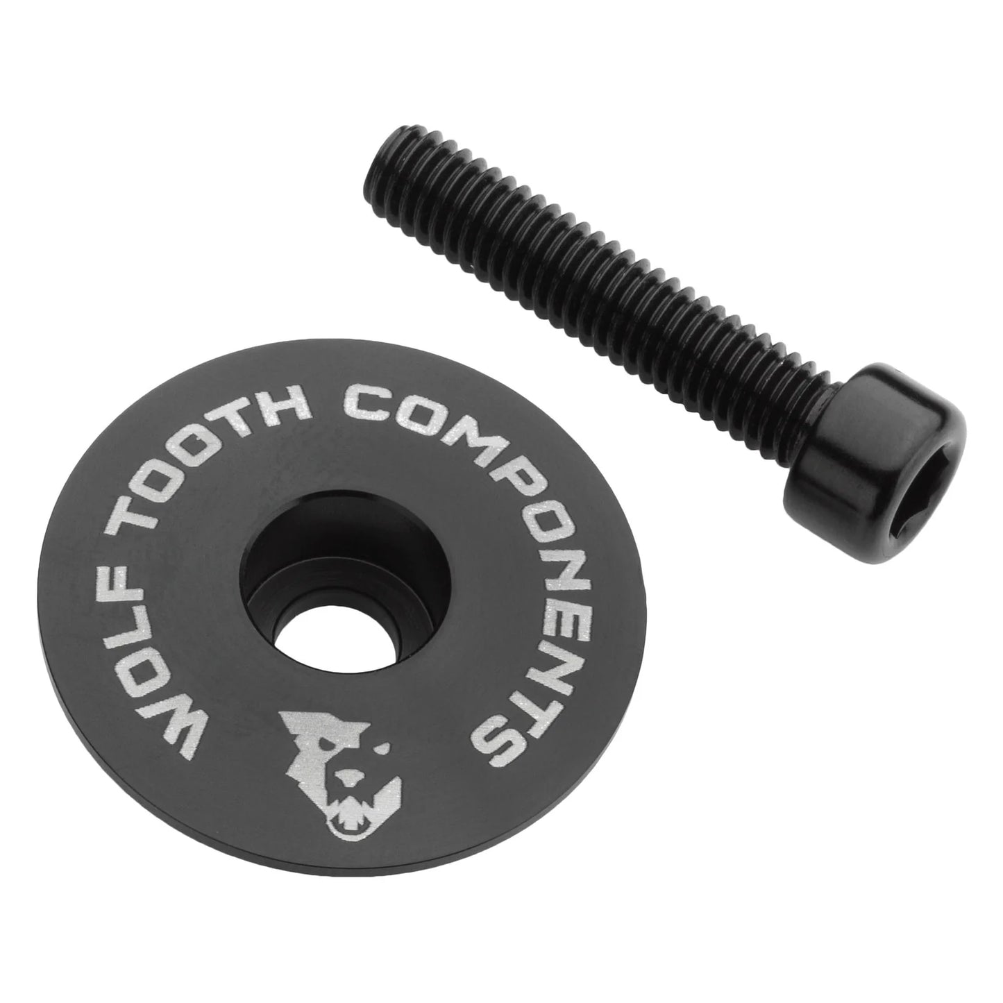 WOLF TOOTH Ultralight-styrehovedkappe med 1"1/8-skrue, sort