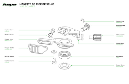 Commande de Tige de Selle HOPE Argent