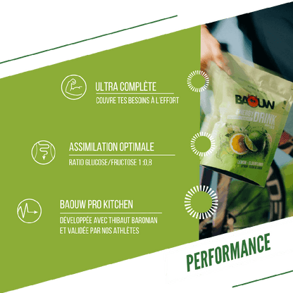 Boisson Énergétique BAOUW ISOTONIC (45g) Citron Vert/Fleur de sureau