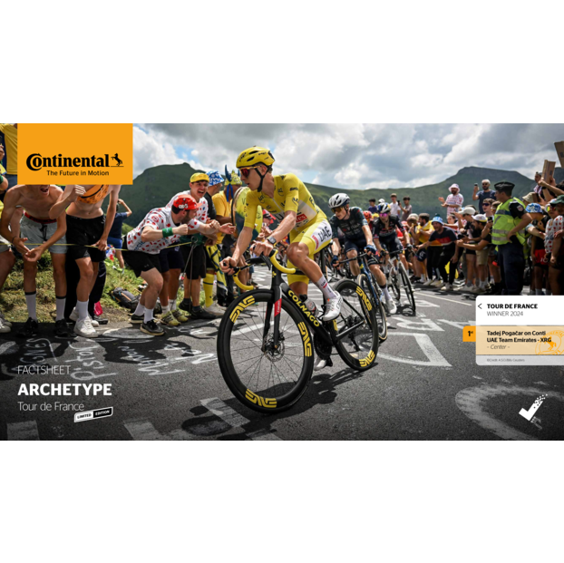 Pneu CONTINENTAL ARCHETYPE TDF 2025 700x30c Tubeless Ready Noir - Édition Limitée