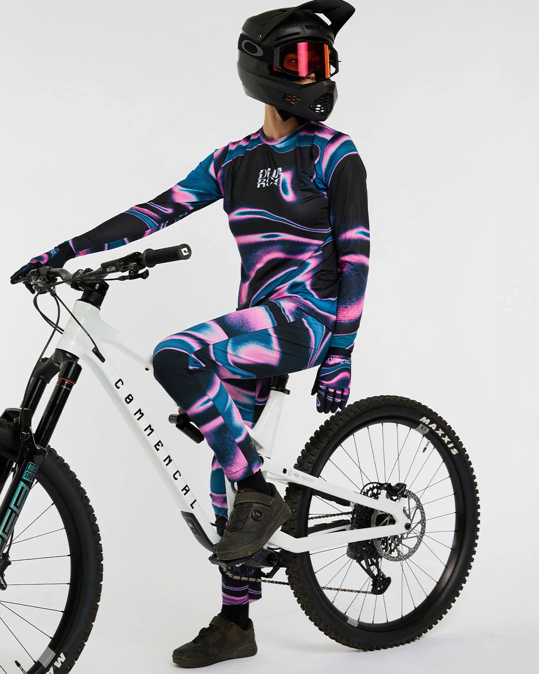 Damtröja DHARCO RACE AURORA Långärmad Jersey Svart/Rosa