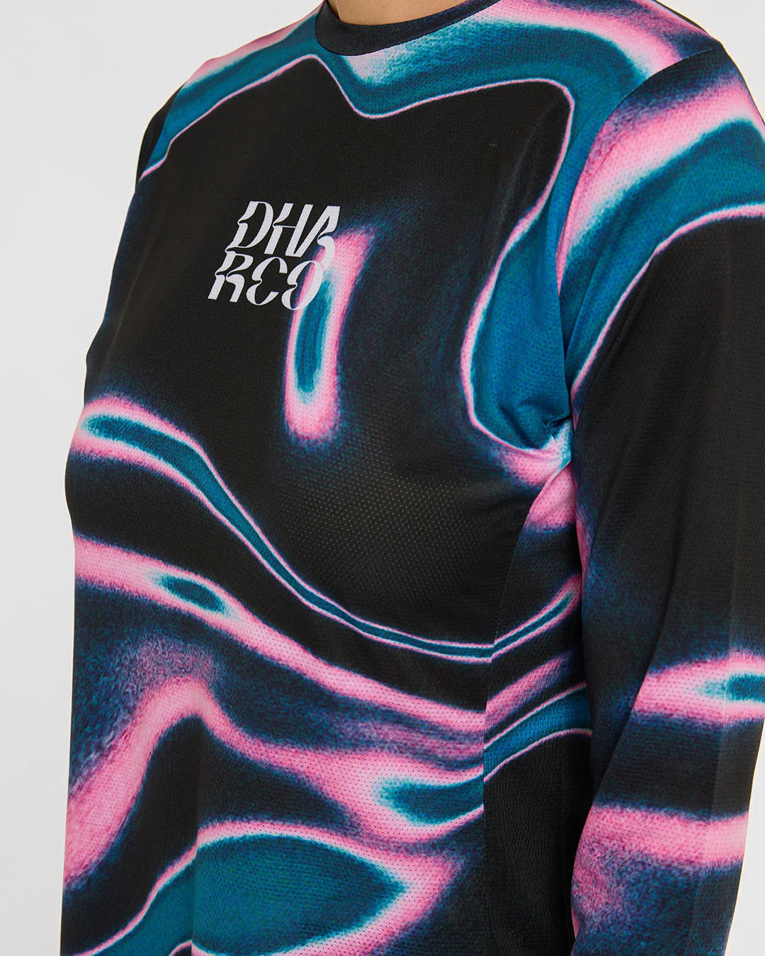 Damtröja DHARCO RACE AURORA Långärmad Jersey Svart/Rosa