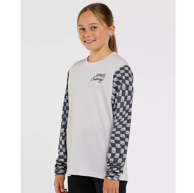 DHARCO GRAVITY OFFSET Juniorský dres s dlouhým rukávem White/Black
