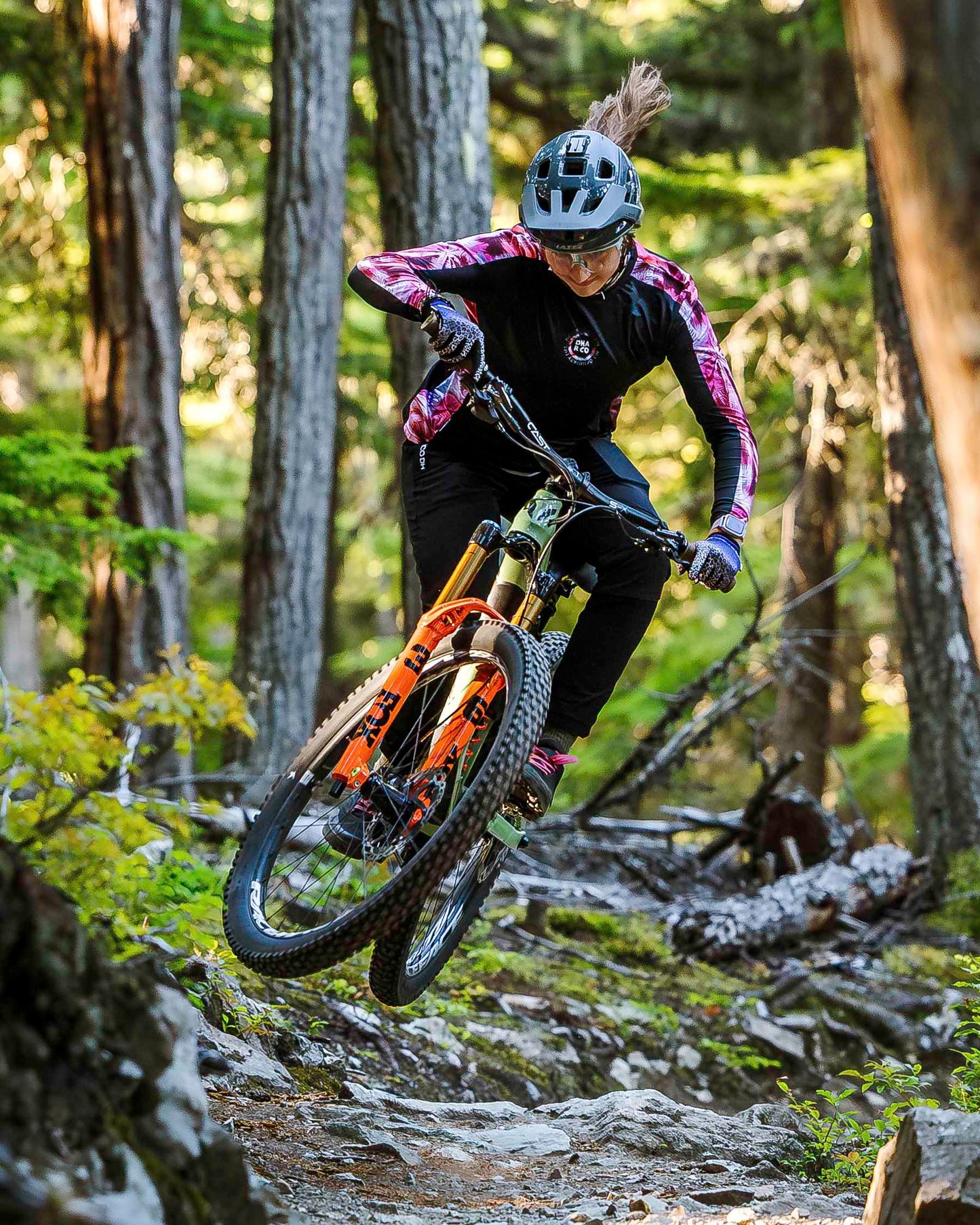 Dámský dres DHARCO RACE NEBULA s dlouhým rukávem Black/Pink