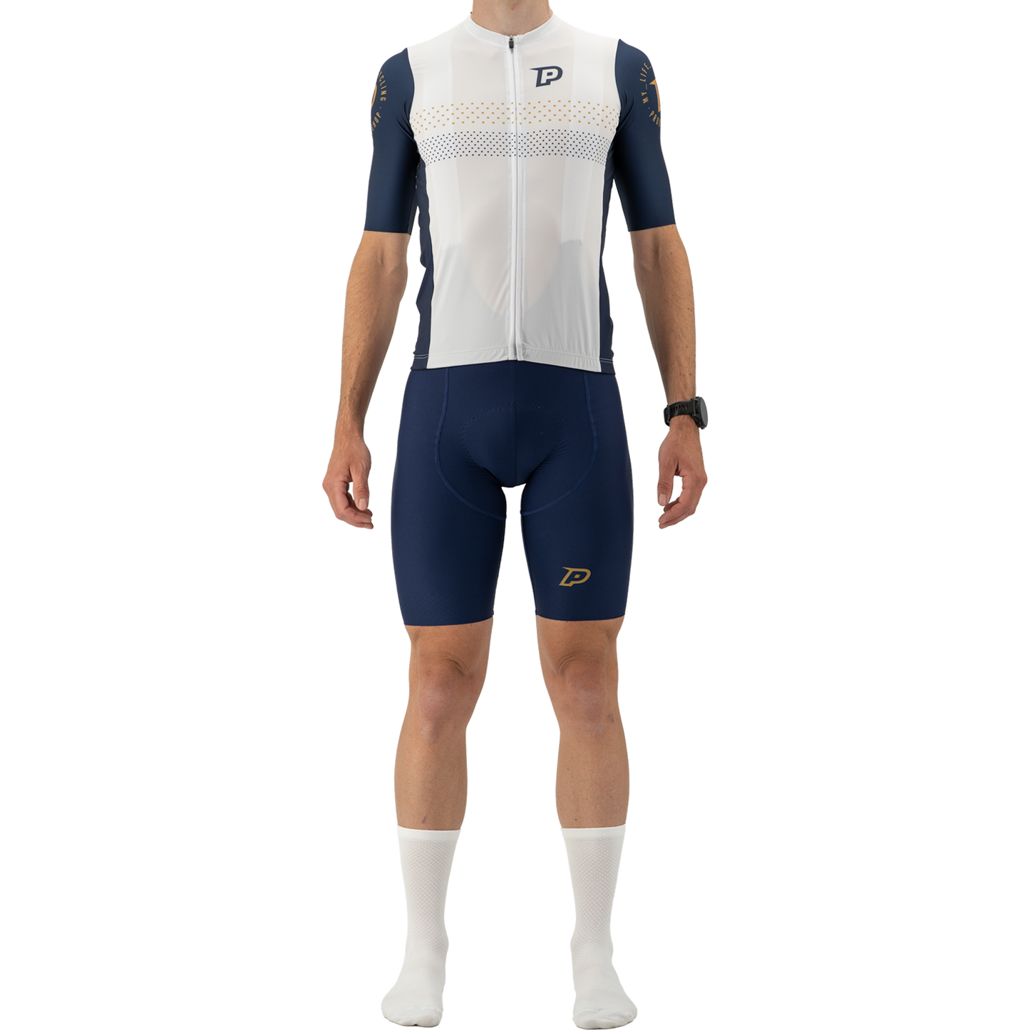 Koszulka z krótkim rękawem PROBIKESHOP Navy/White