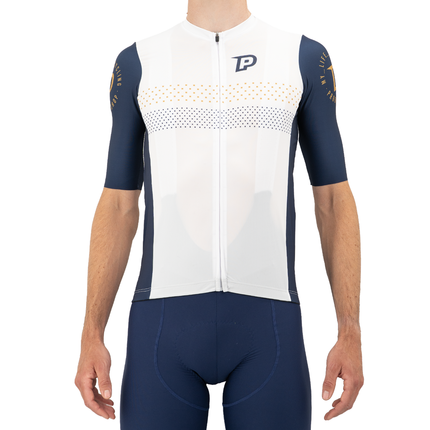 Koszulka z krótkim rękawem PROBIKESHOP Navy/White