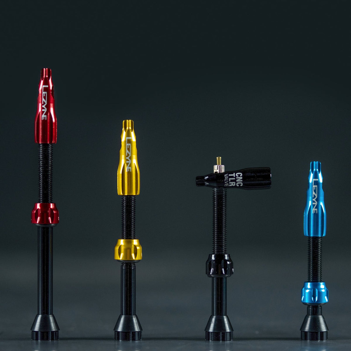 Lot de 2 Valves Tubeless LEZYNE CNC 80mm Rouge