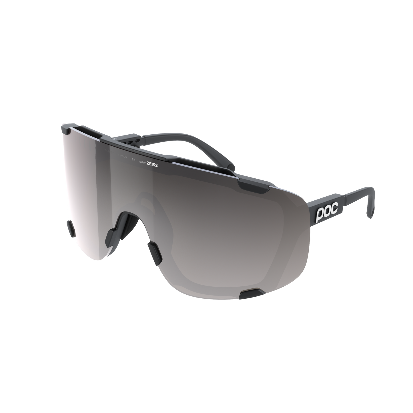 Lunettes POC DEVOUR + Noir Verre Clarity Road Sunny Silver