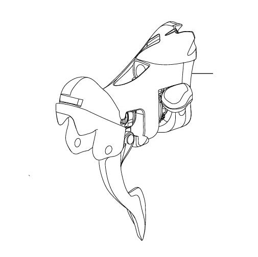 Corps de Manette Gauche CAMPAGNOLO SUPER RECORD 12V 2019 Frein sur Jante